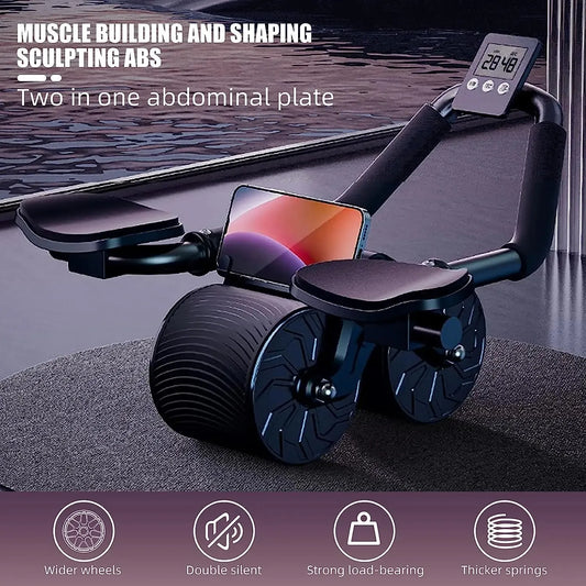 Dual-Use Arm Support AB Roller Wheel Home Use Abdominal Wheel Automatic Rebound Abdominal Exercise Machine for Men Women