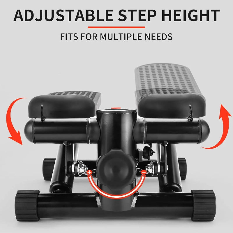 Home Workout Equipment Stair Stepper for Exercise Mini Steppers with Resistance Band Hydraulic Fitness Stepper