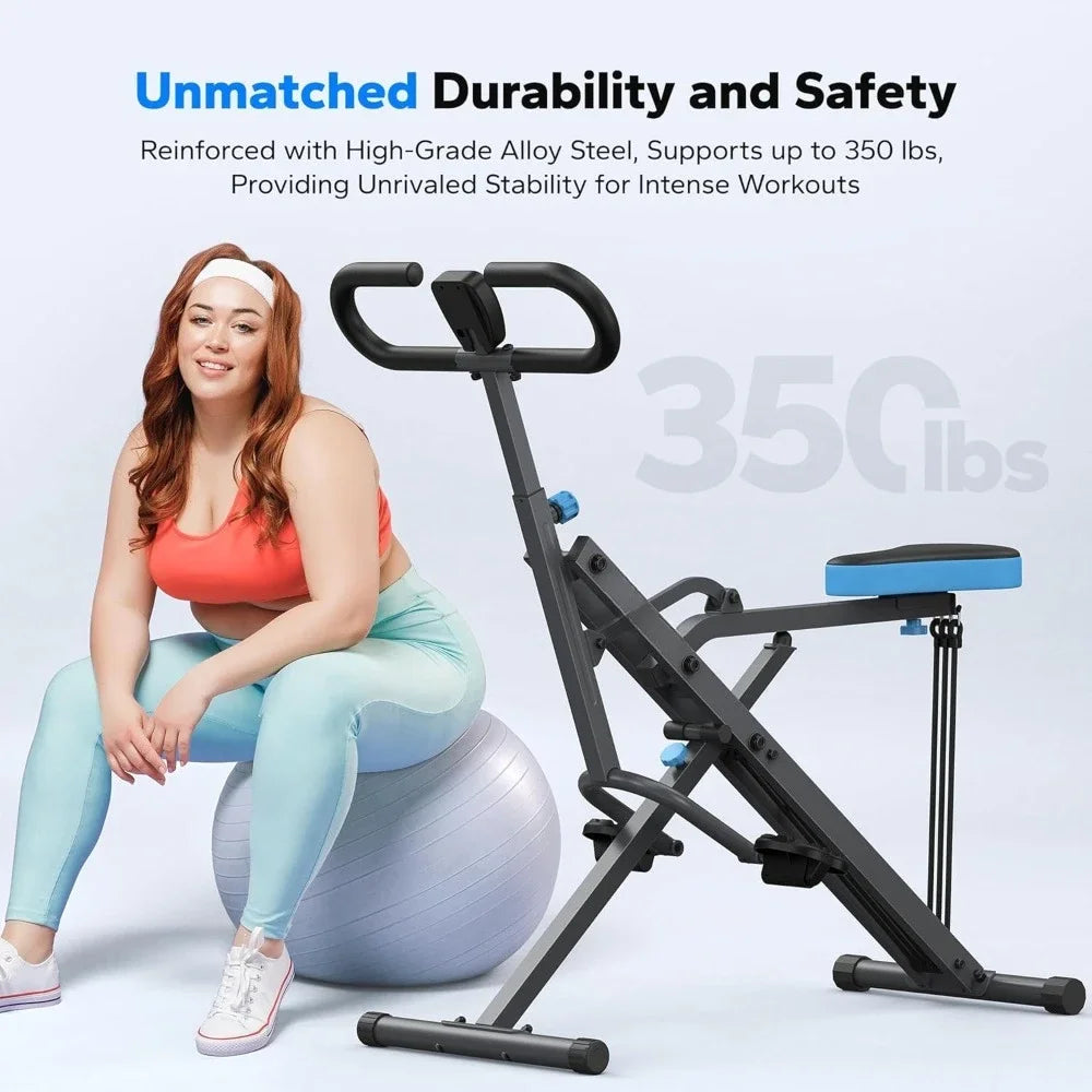 Squat Machine, Squat Rowing Machine, Easy Setup & Foldale Exercise Equipment, Glute Trainer Machine,