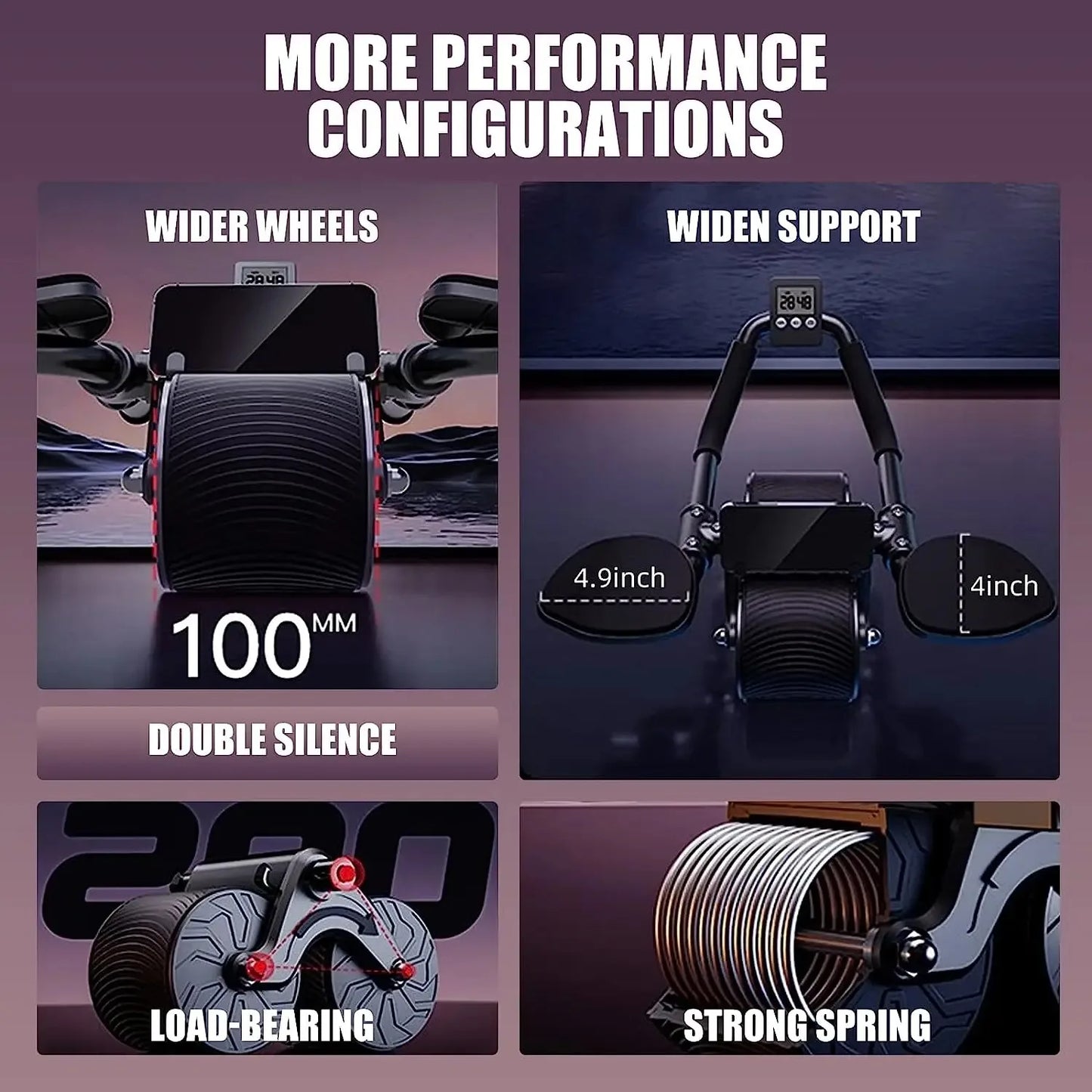 Dual-Use Arm Support AB Roller Wheel Home Use Abdominal Wheel Automatic Rebound Abdominal Exercise Machine for Men Women