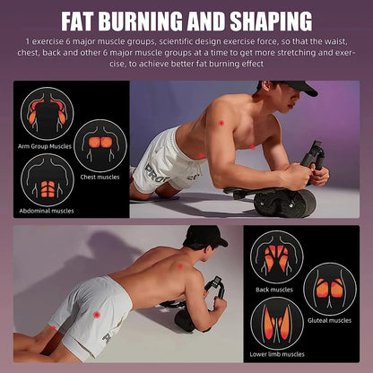 Dual-Use Arm Support AB Roller Wheel Home Use Abdominal Wheel Automatic Rebound Abdominal Exercise Machine for Men Women